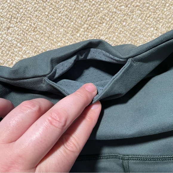 Aerie Chill. Play. Move leggings size Large Dark Green Pants Mesh Cut Out - Picture 5 of 9